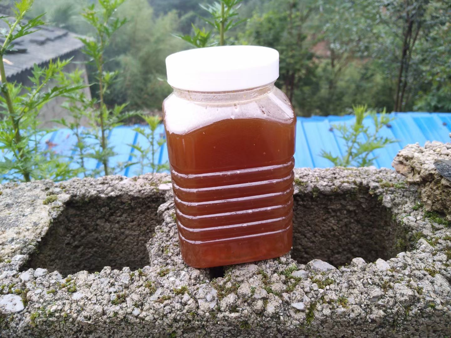 儿童用玻璃杯饮用淡金色蜂蜜水，杯旁放置洋槐蜜与椴树蜜原蜜罐，标签清晰标注'洋槐蜜 GI=32''椴树蜜 FOS=3.1g/100g'