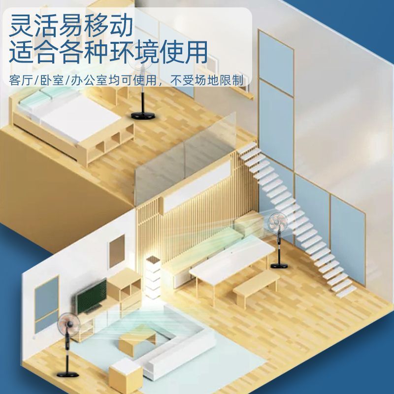 电风扇家用落地扇节能立式遥控大风力办公客厅台式宿舍静