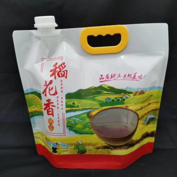 5公斤大米自立吸嘴袋10斤五谷杂粮收纳袋现货可加印可定制