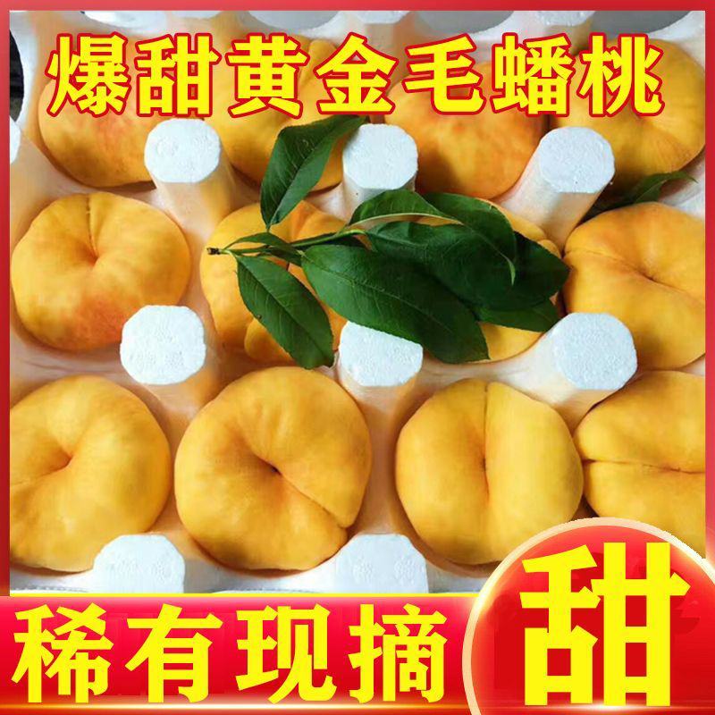 【爆甜】纯甜黄金毛蟠桃黄毛蟠桃黄心油桃黄油扁桃新鲜水果桃