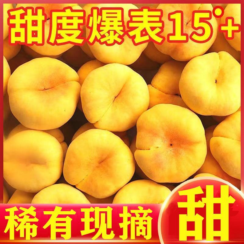 【爆甜】纯甜黄金毛蟠桃黄毛蟠桃黄心油桃黄油扁桃新鲜水果桃