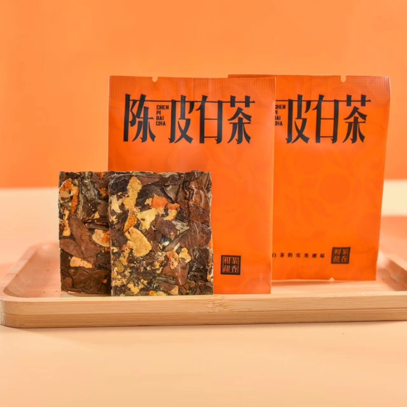 老白茶戏曲陈皮白茶小方片一片一泡陈皮白茶礼盒装