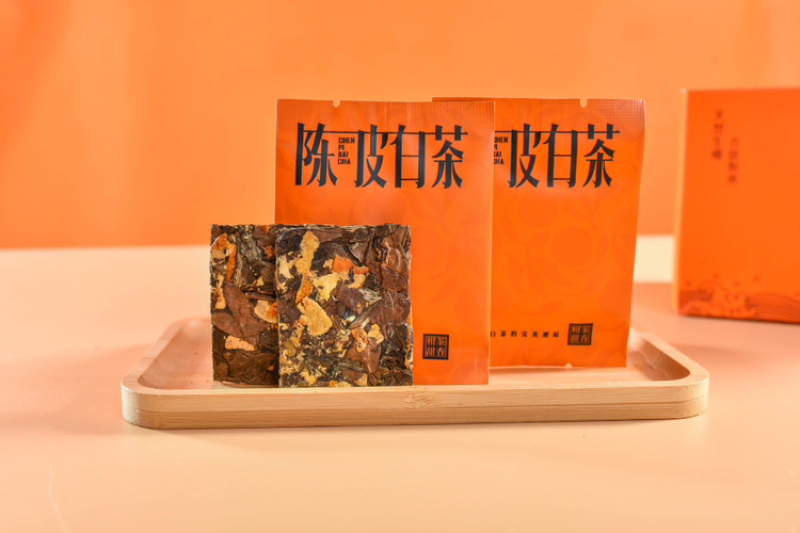 老白茶戏曲陈皮白茶小方片一片一泡陈皮白茶礼盒装