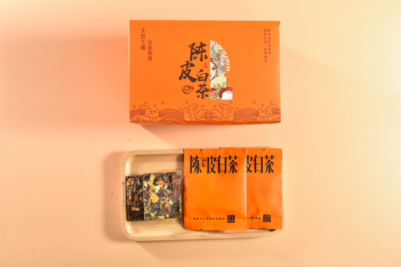 老白茶戏曲陈皮白茶小方片一片一泡陈皮白茶礼盒装