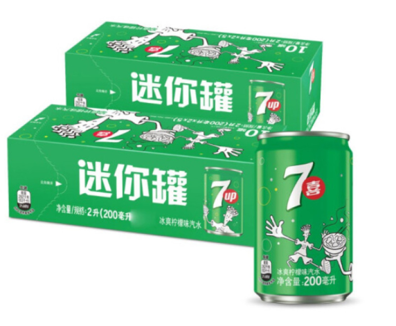 七喜迷你罐冰爽柠檬味汽水