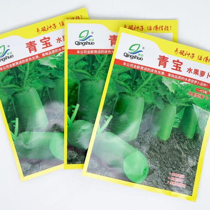 青宝水果萝卜种子青皮青肉圆筒型青萝卜种子20克袋装发货