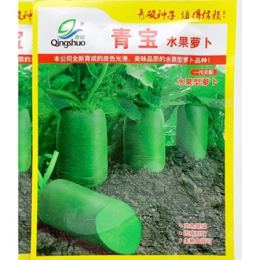 青宝水果萝卜种子青皮青肉圆筒型青萝卜种子20克袋装发货