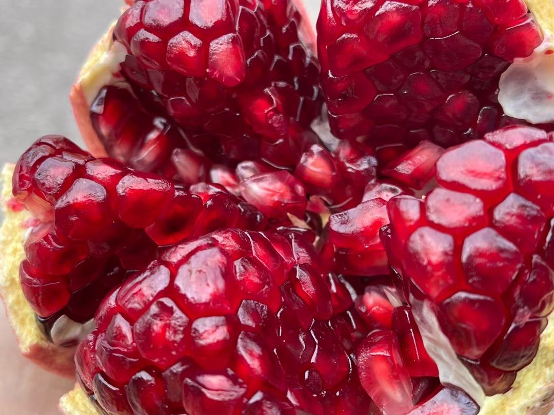 软籽石榴切开内部果肉