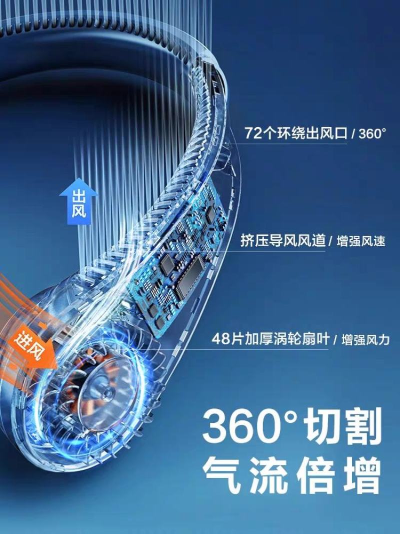 挂脖风扇USB可充电小型便携式随身懒人挂颈脖子无叶空调厨
