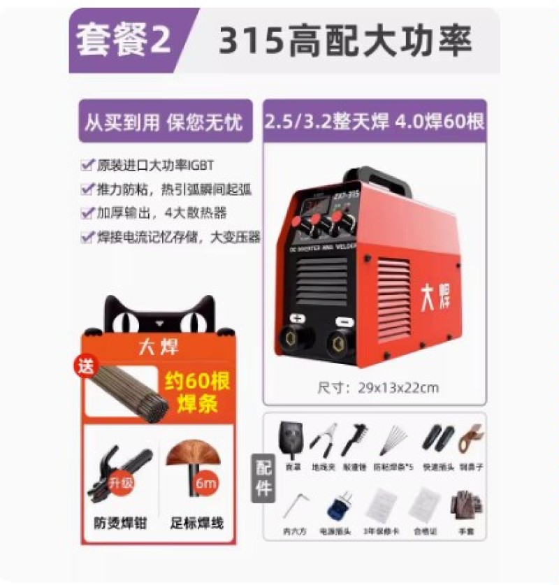 大焊电焊机220v家用小250315两用380v工业级