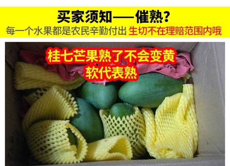 正品广西百色田东桂七芒果香芒新鲜水果5斤9斤礼盒装非越南