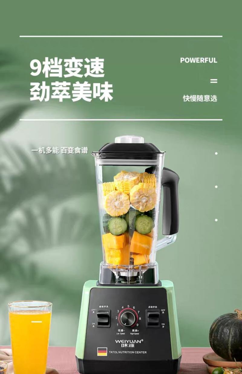 德国味源榨汁机多功能家用水果电动豆浆机炸果汁机料理商用破