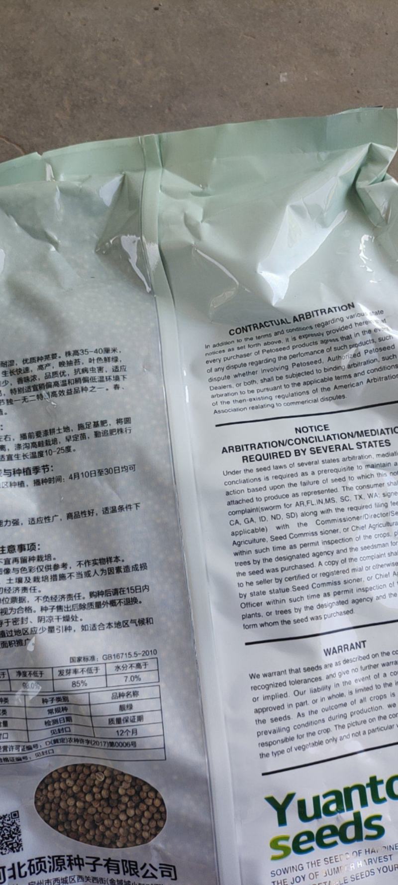 大叶香菜种子