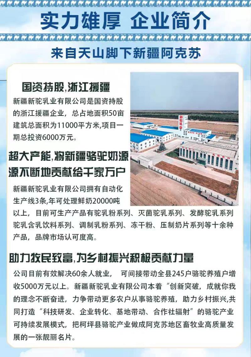 新驼驼奶粉一罐320克纯驼奶粉配料干净保纯保真