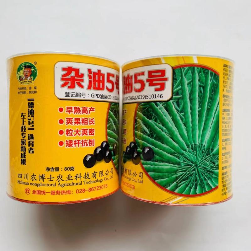 四川杂油5号油菜种子矮杆抗倒粒大荚密抗病高产油菜籽种子