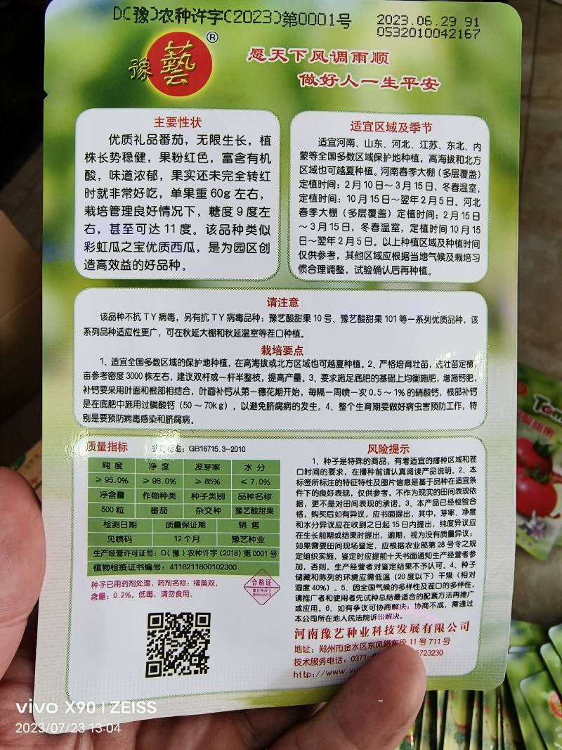 豫艺酸甜果番茄种子~抗病性强糖度12度以上酸甜爽口高品质