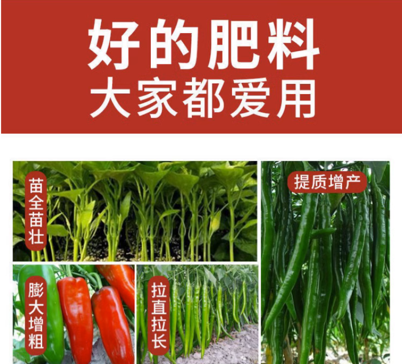 辣椒膨大拉直灵辣椒膨大素叶面肥拉长膨大拉直椒多三不落
