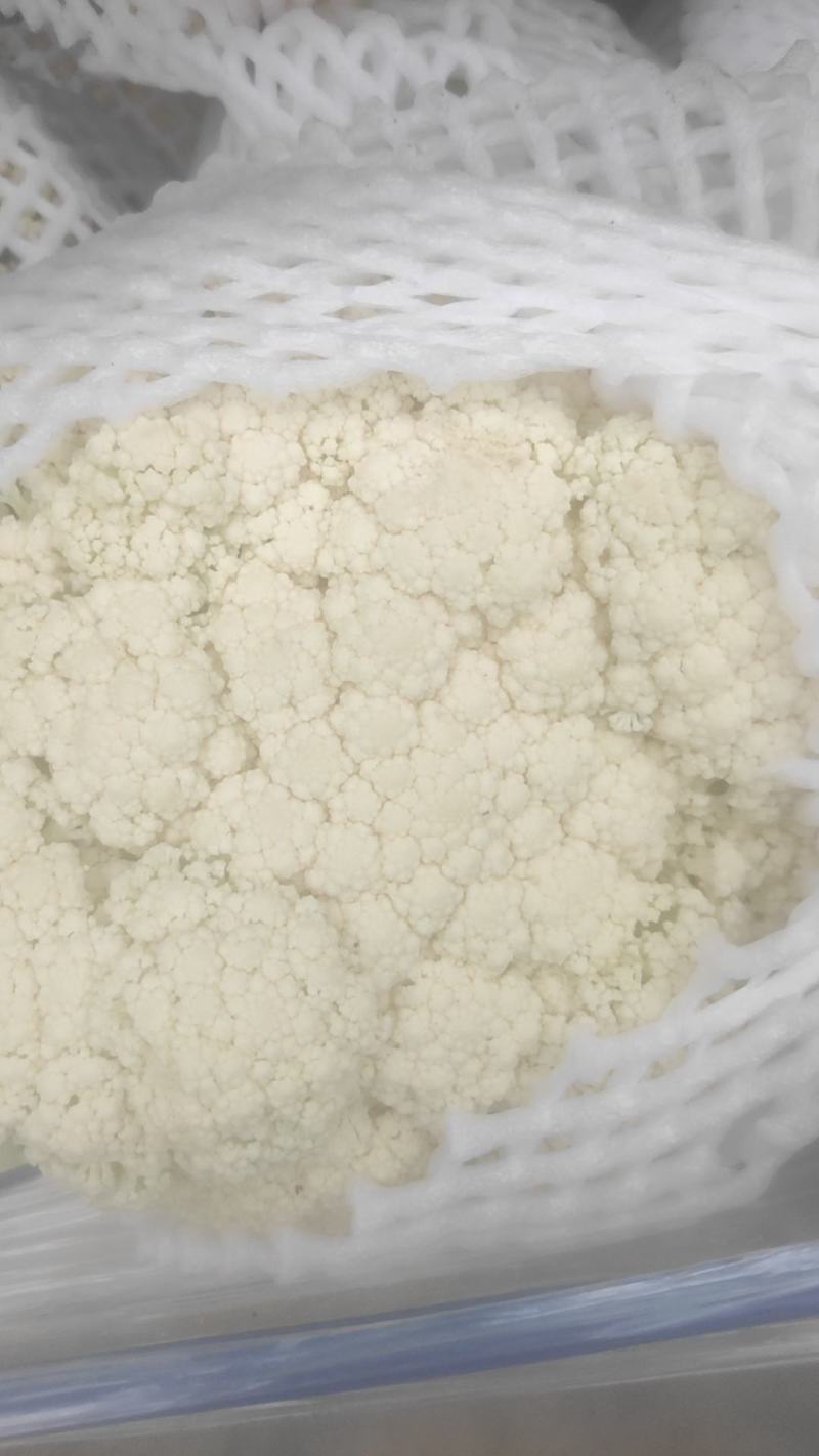 有机菜花，新鲜的，冷库货，特白，带4个小叶子，没黄点。