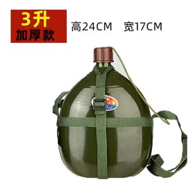 怀旧老式铝壶户外水壶大容量运动水杯酒壶铝制水壶学生军绿8