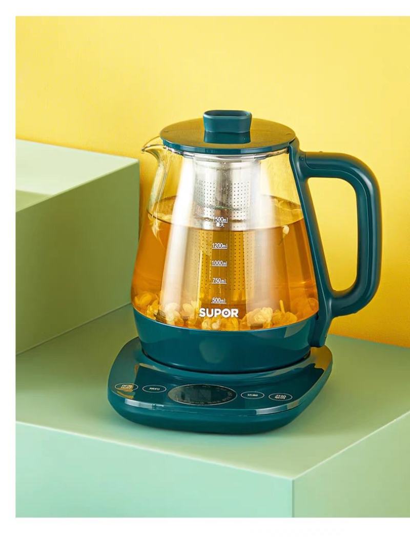 苏泊尔养生壶家用全自动玻璃电煮茶壶加厚煮茶器多功能养身烧