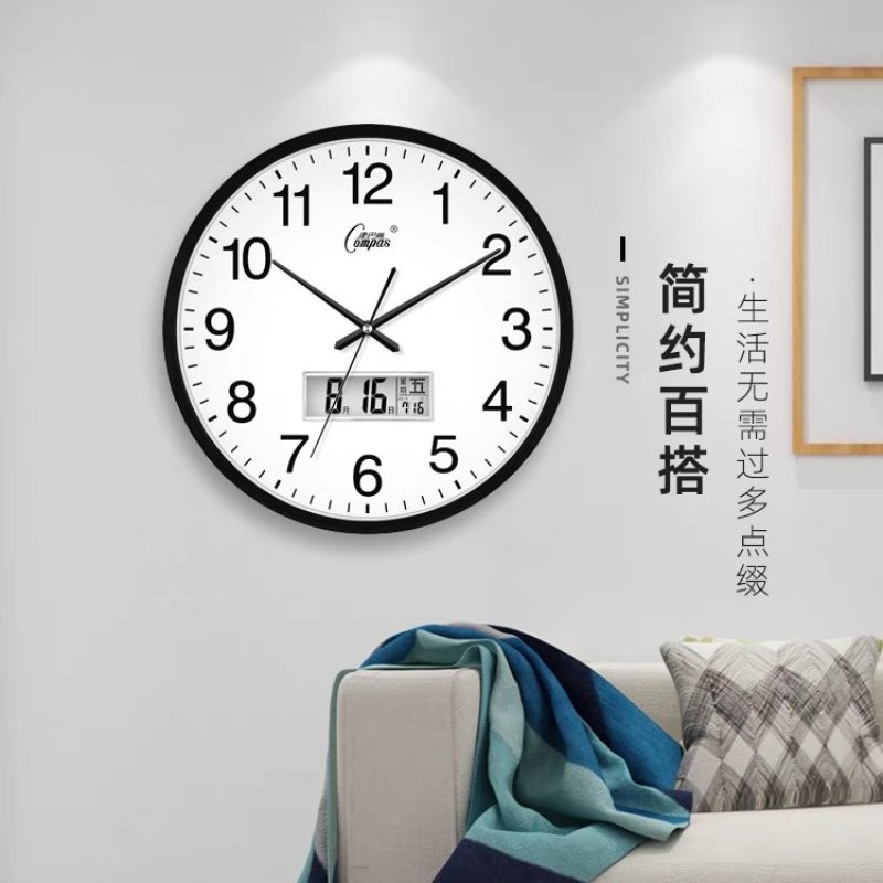 康巴丝挂钟客厅钟表简约北欧时尚家用时钟挂表现代创意个性石