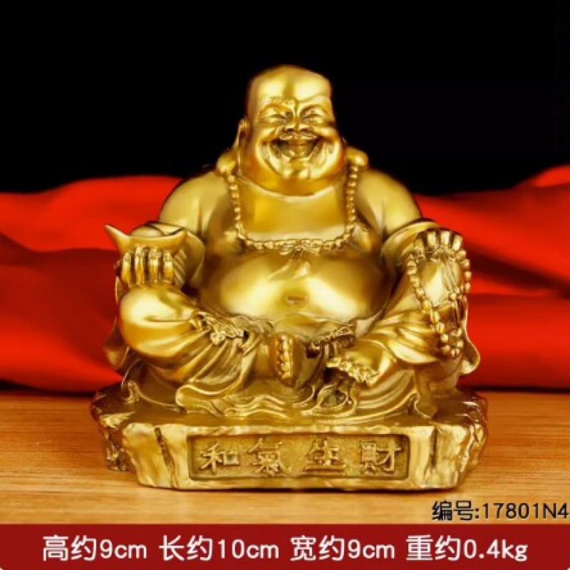 铜弥勒佛摆件佛像家用客厅店铺办公室铜像菩萨大肚笑佛摆件工