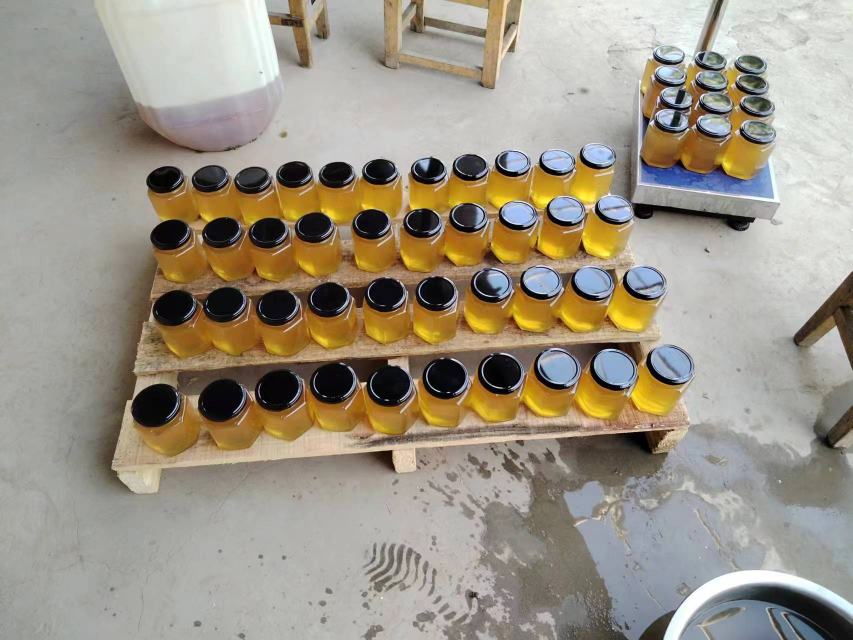 木瓜块与冰糖分层放入玻璃罐中，倒入白酒后密封