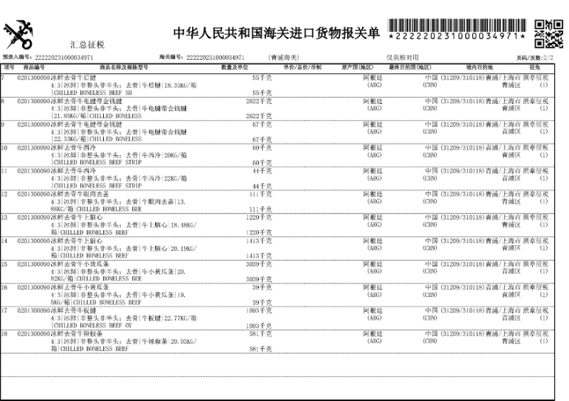 乌拉圭22冰鲜金钱腱