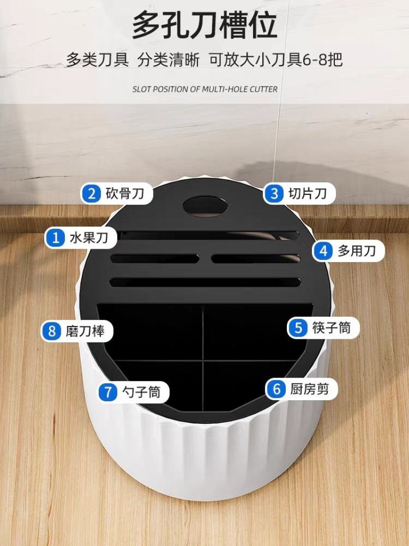 厨房旋转刀架置物架台面多功能筷子筒刀架一体收纳盒家用菜刀