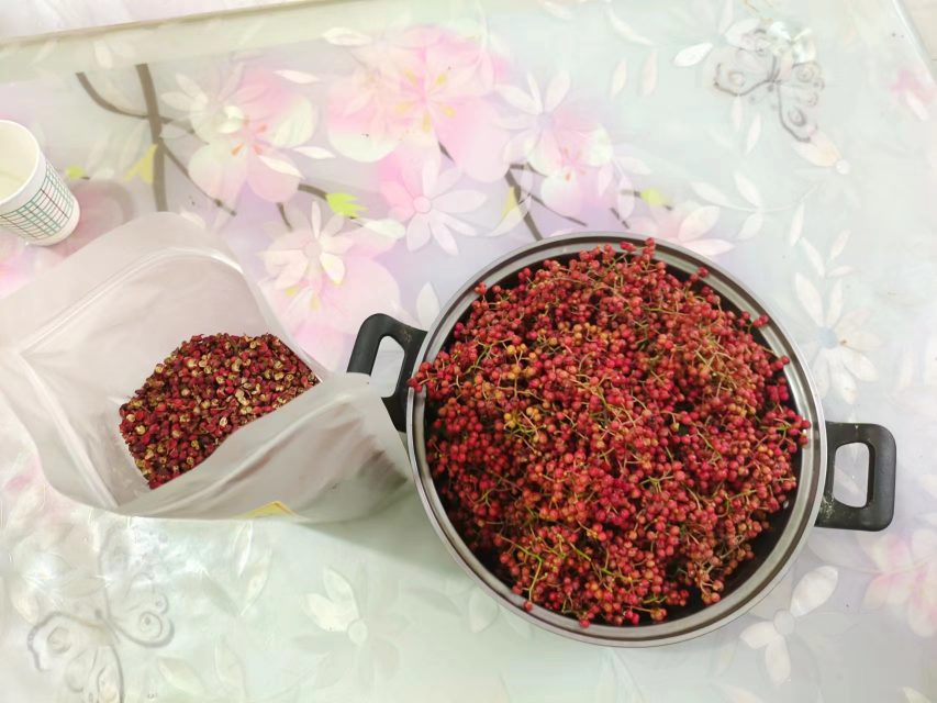 花椒木干材与湿材对比图