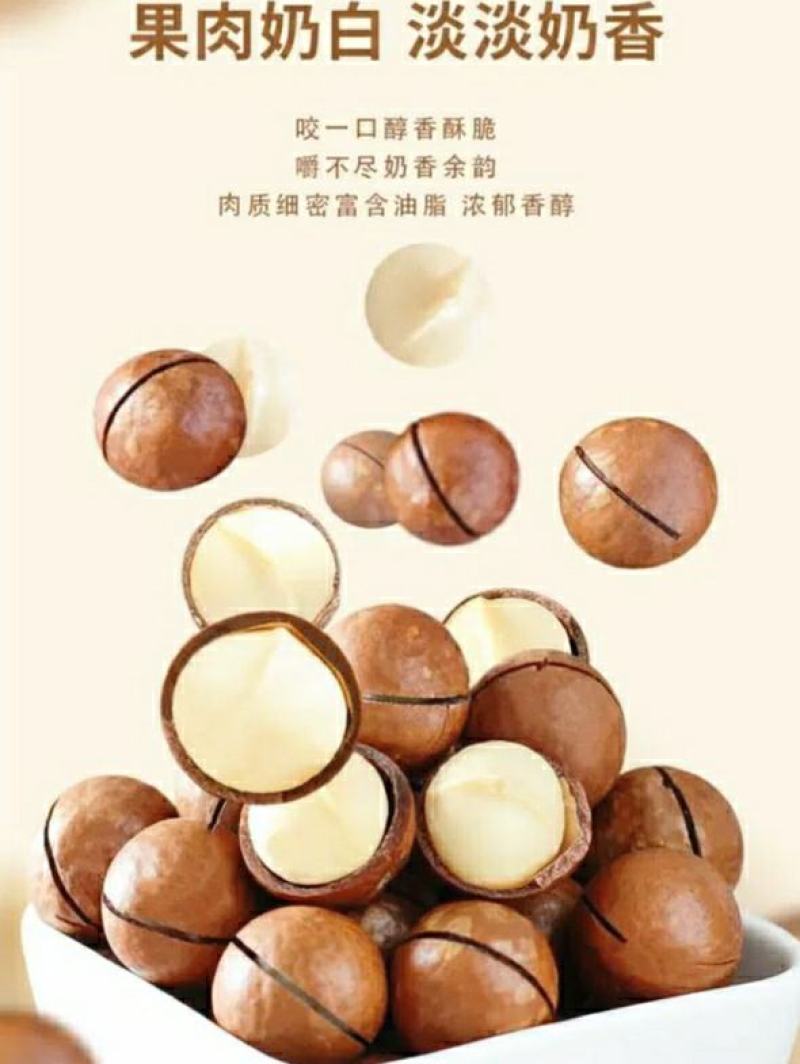 夏威夷果薄壳奶香夏威夷果口感爽脆美味休闲坚果零食