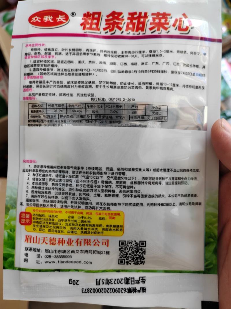 菜心种子粗油青甜菜心菜苔种籽夏秋四季农家田园