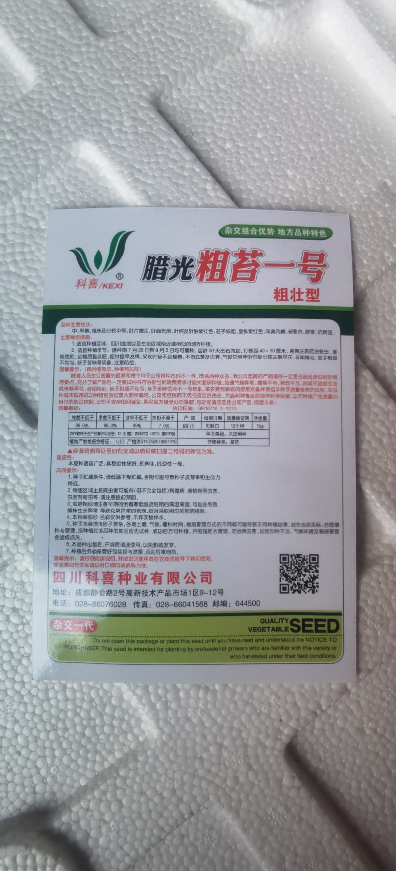 菜苔种子腊光粗苔一号粗胖型红油菜苔肉嫩味美产量高