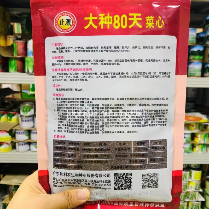 正源翠宝70天尖叶菜心种子油绿有光泽甜脆无渣绿菜心种籽
