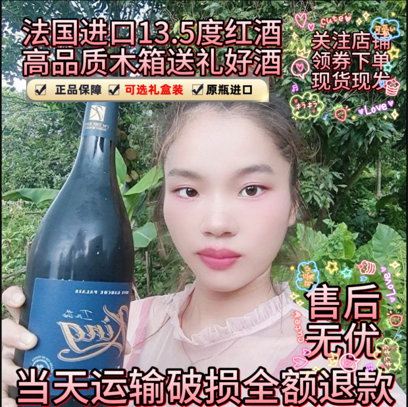 批发零售上市法国跨境进口左岸圣廷王者干红葡萄酒一件代发