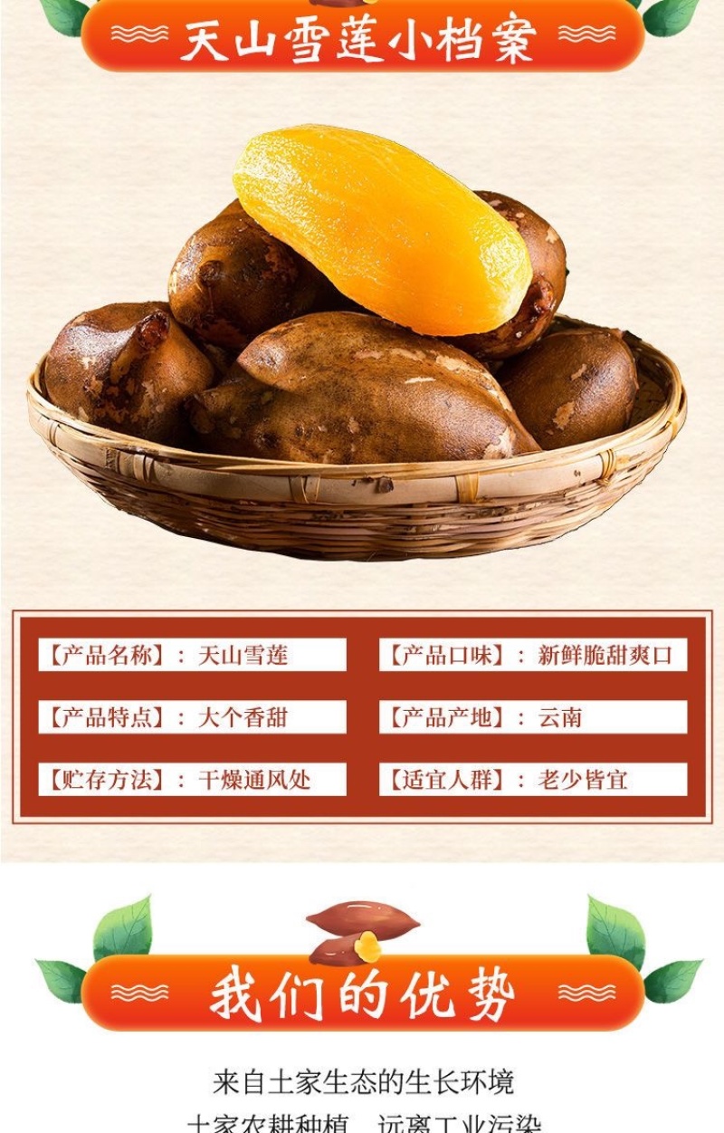 云南高山雪莲果大量供应巿场，各大电商－件代发，社区团购