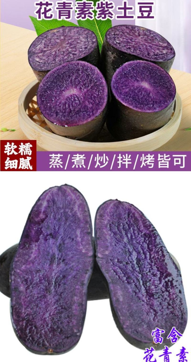 紫黑土豆黑土豆花青素含量高的黑土豆5斤装包邮