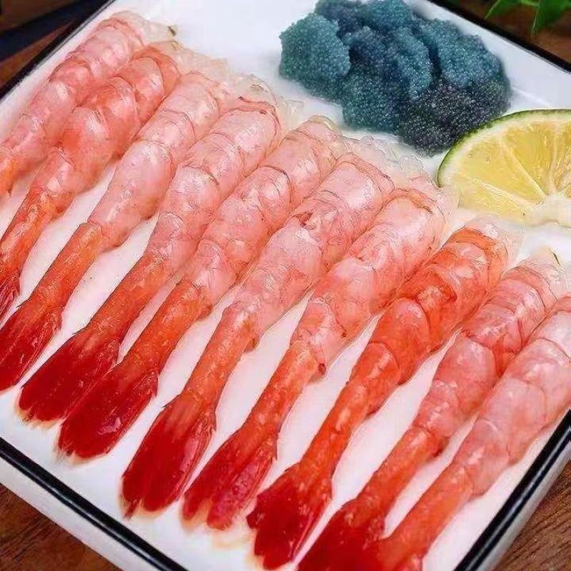 北极甜虾商用寿司刺身去壳即食日料凤尾甜虾尾北极本拼盘批发
