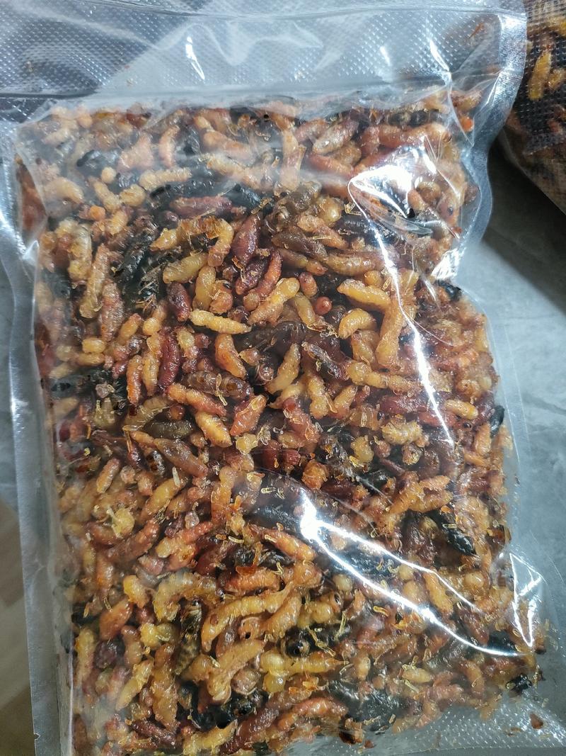 贵州大方县蜂蛹，鲜活油炸，水分足干金黄香脆每袋一斤装包邮