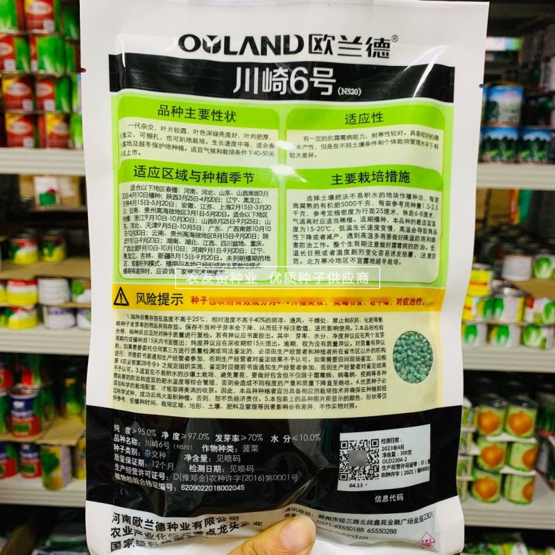 欧兰德川崎6号菠菜种子抗病耐寒菠菜种籽叶肉肥厚基地专用籽