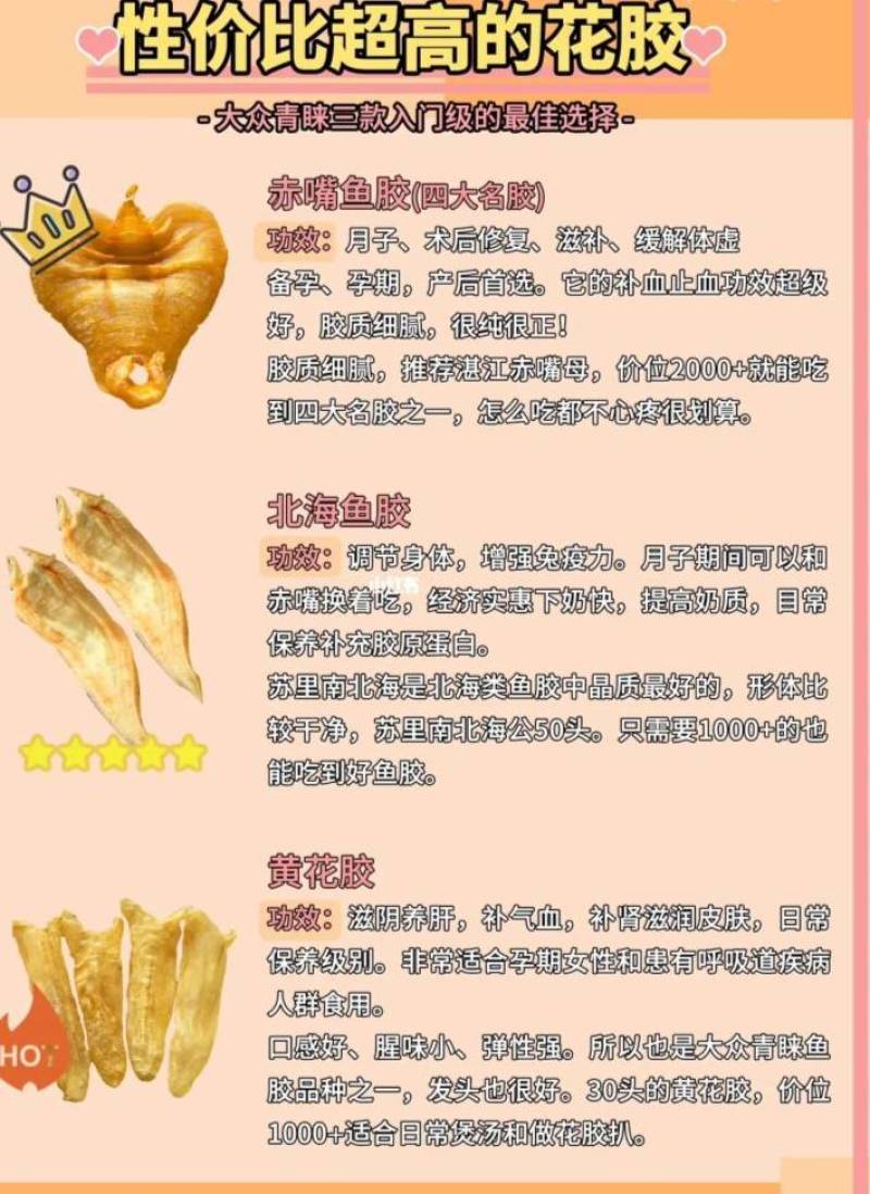 鱼胶花胶北海母胶干货赤嘴鱼胶传统滋补海味干货孕妇花胶