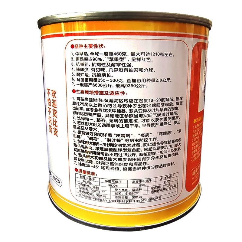 紫皮中领8522洋葱种子圆形100克