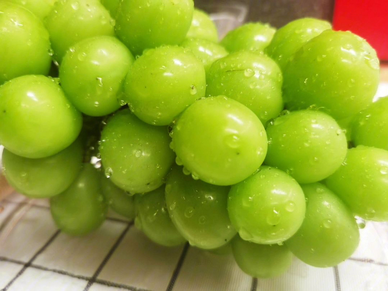 阳光玫瑰葡萄特写图