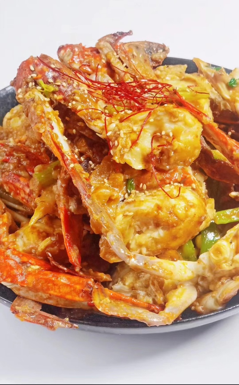 即食香辣蟹块螃蟹网红休闲零食麻辣切蟹海蟹