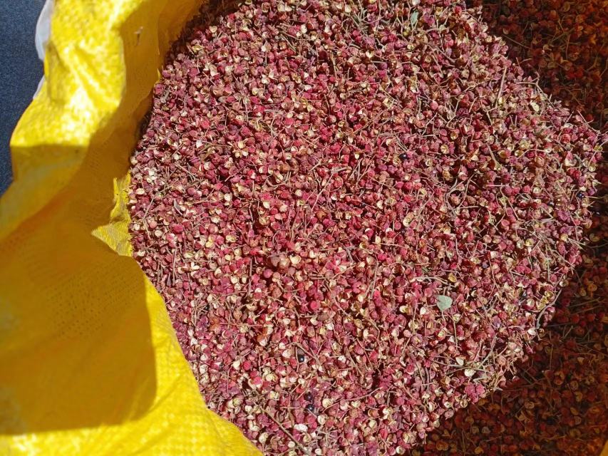 新鲜干燥的花椒成品图,展示颗粒饱满、颜色鲜红的优质花椒 花椒成品图