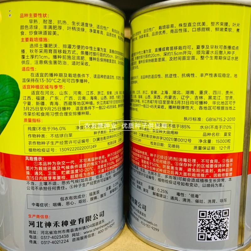 卡其牌夏宝青梗菜种子四季蔬菜种子抗热耐湿小青菜种子