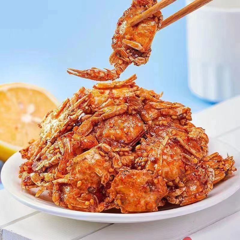 【炒螃蟹】山东特产即食海味儿时怀旧零食香辣小螃蟹麻辣海鲜
