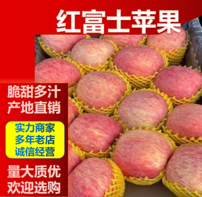 红富士苹果全年供应，口感脆甜，整车批发，坏果包赔