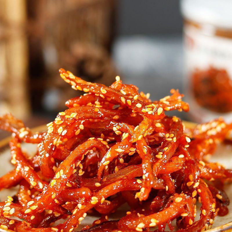 香辣鳗鱼丝解馋零食下酒菜特产蜜汁芝麻甜辣鱼干休闲即食零食