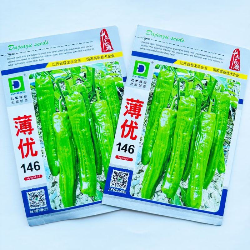 薄优146大果薄皮泡椒种子顺直肉脆香辣长灯笼椒种子原装